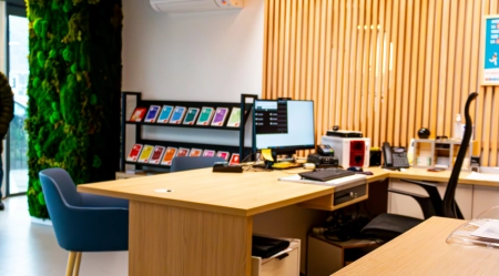 Un espace d’accueil et de bureau sur mesure à Cherbourg - Artisan menuisier